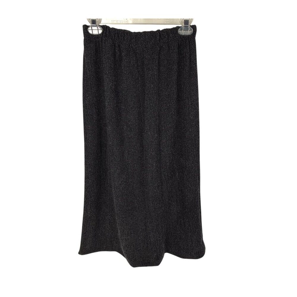 GRAU Lagenlook Vintage Maxi Skirt Charcoal Gray Elastic Waist